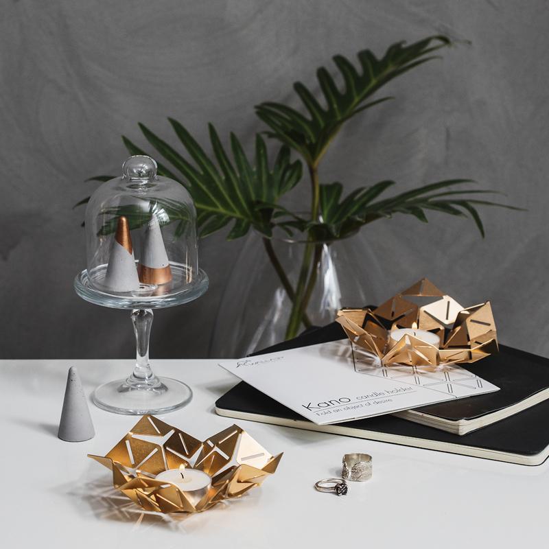 Studio Wallaby - Kano Shabbat Candlesticks Set by Studio Wallaby - Brass - ModernTribe