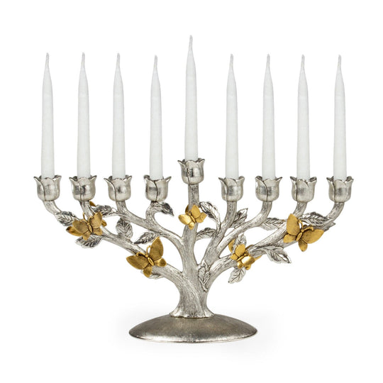 Butterfly Forest Menorah - Gold