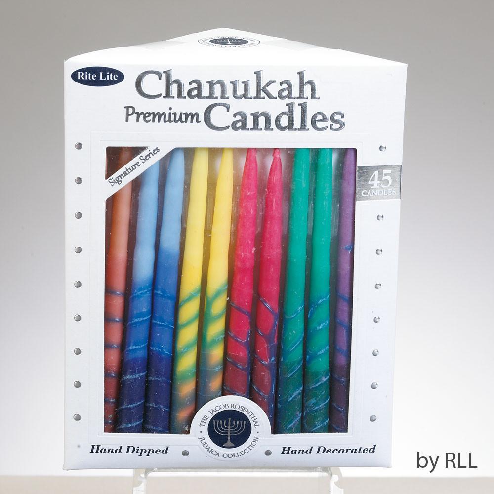 Handcrafted Rainbow Hanukkah Candles