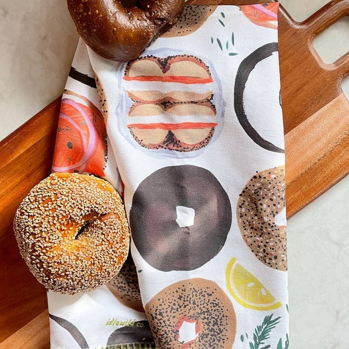 Garbella Tea Towels Yummy Bagels Tea Towel