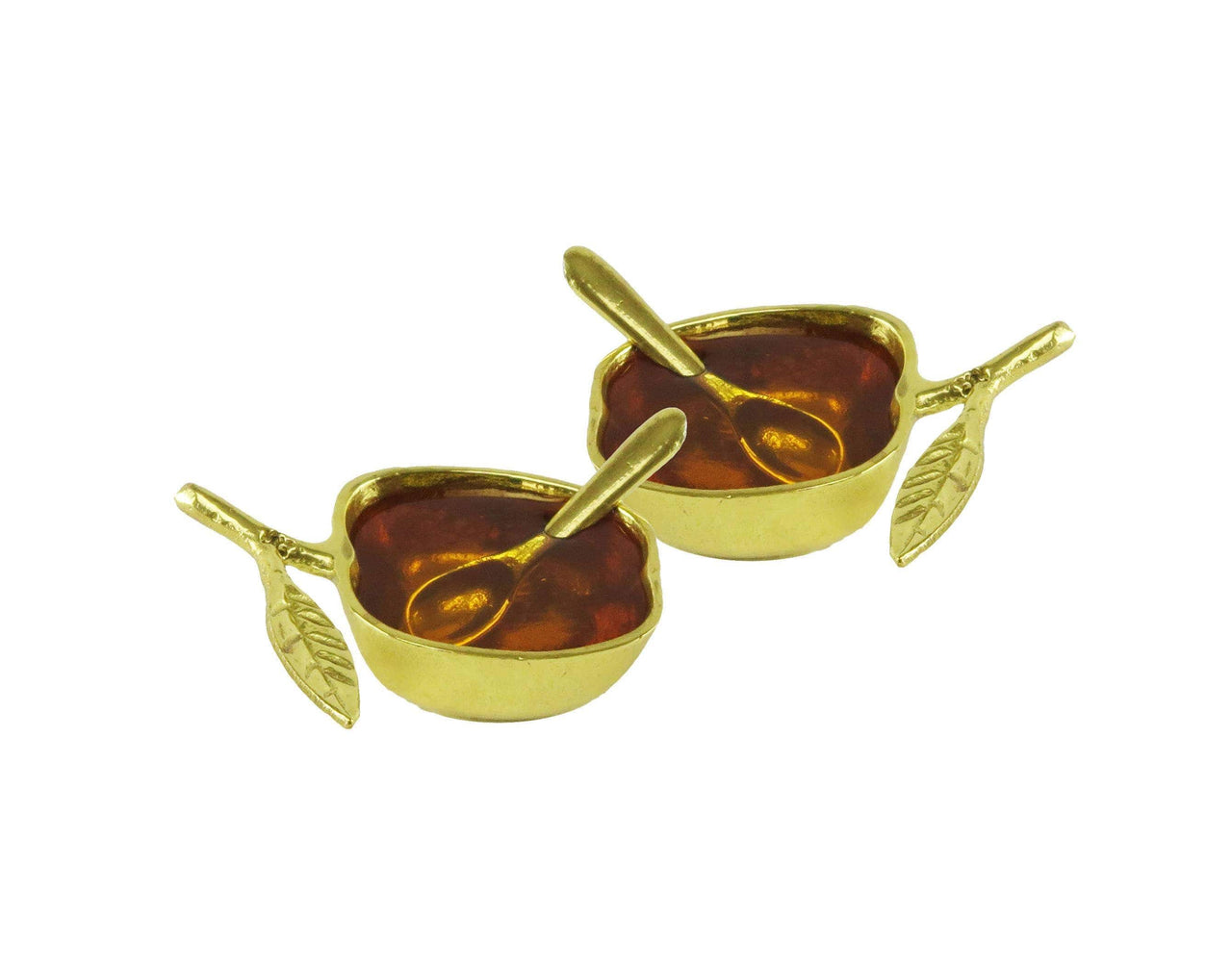 Classic Touch Decor - Set of Two Salt/Honey Dishes - Gold - ModernTribe