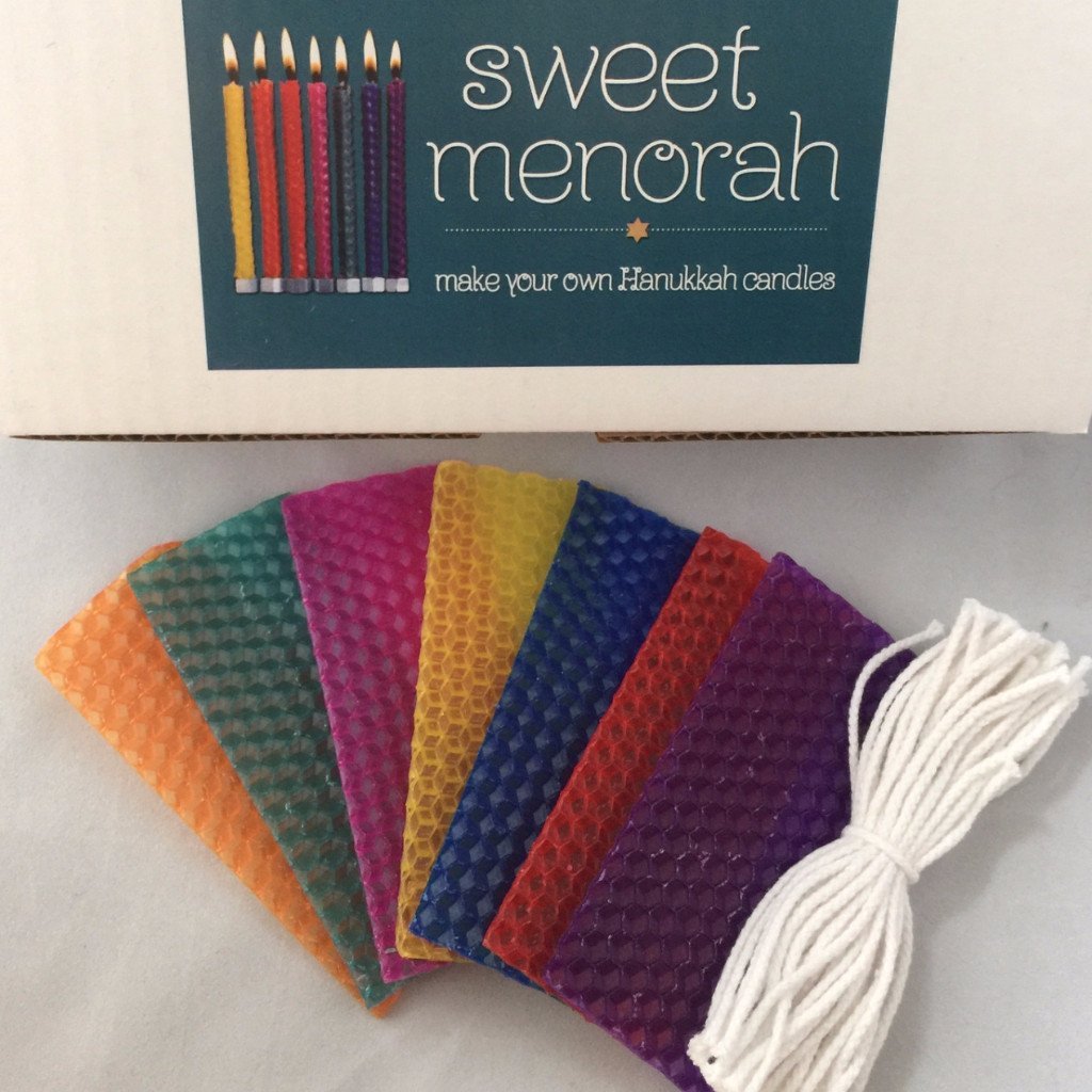 Chanukah Beeswax Candle Making Kit - 9 Colored Sheets & Cotton Wicks, Fun Holiday Activity