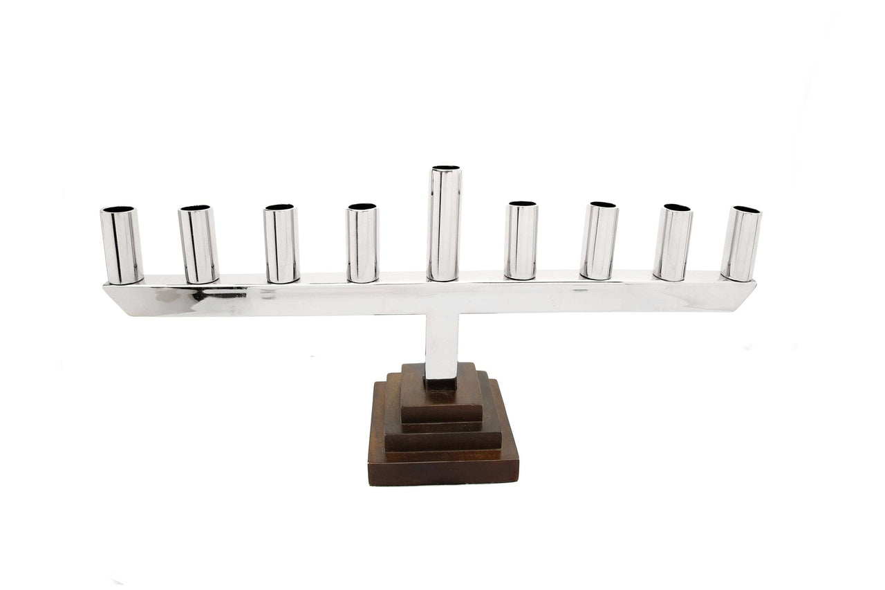Classic Touch Decor - Straight Menorah with Black Square Base - ModernTribe