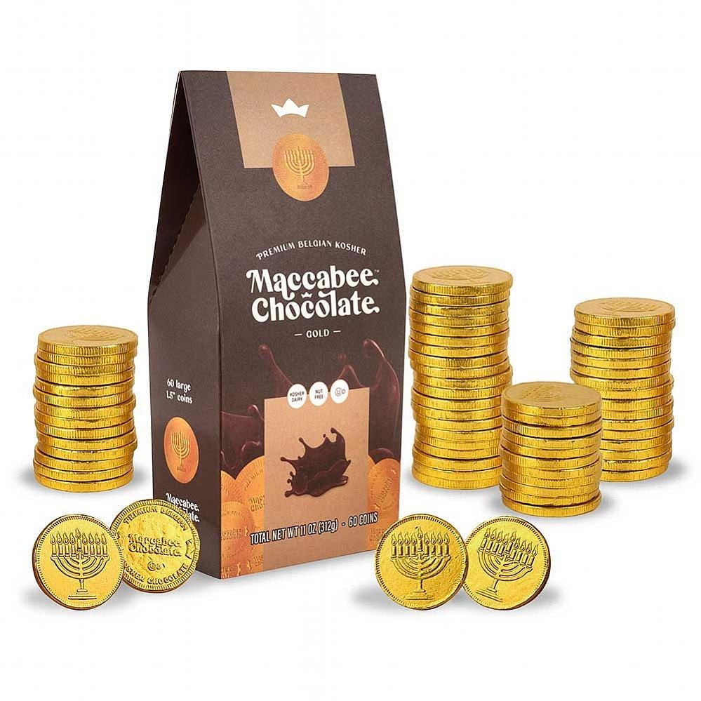 Rite Lite Food Premium Belgian Hanukkah Chocolate Gelt - Gold