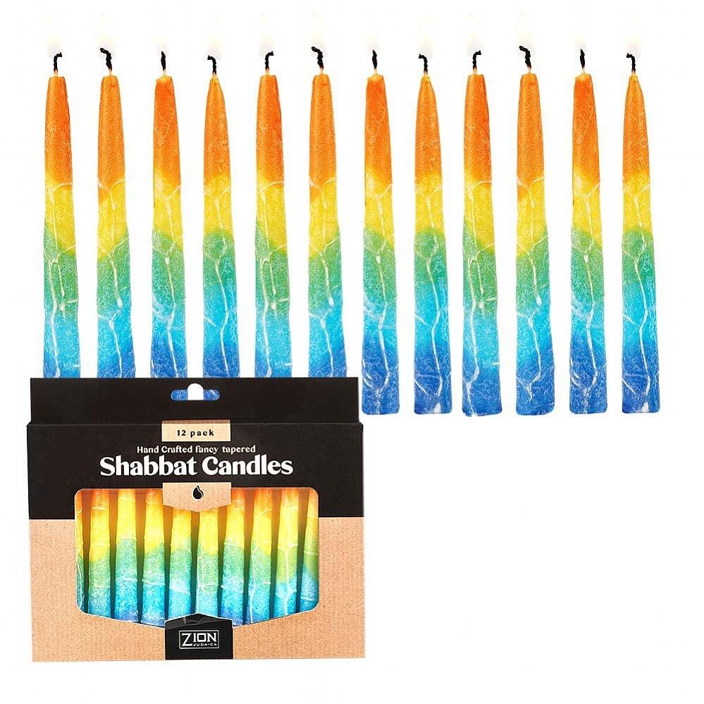 Zion Judaica Shabbat Candles Handmade Shabbat Candles - Sunburst