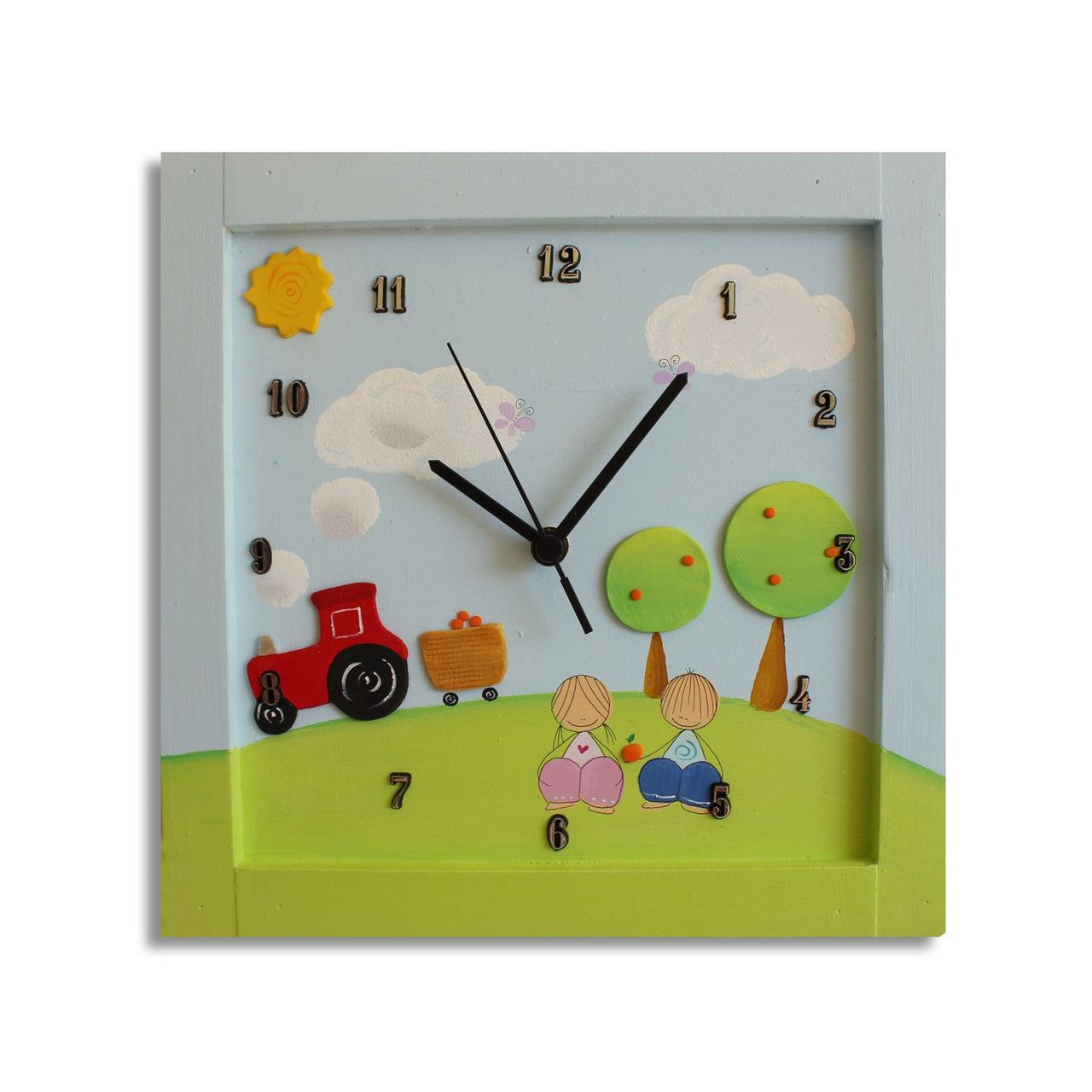Sharon Goldstein Happy Judaica - Personalized Children's Wall Clocks in Hebrew or English - ModernTribe