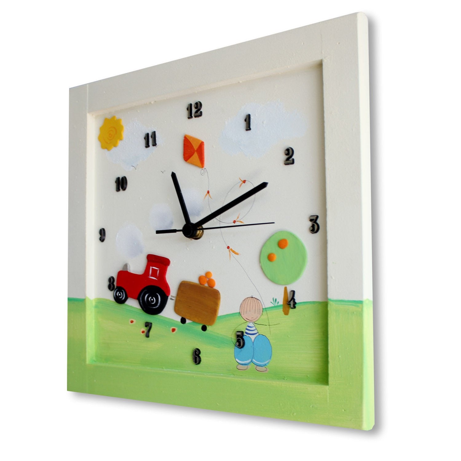 Sharon Goldstein Happy Judaica Clock Personalized Children's Wall Clocks in Hebrew or English