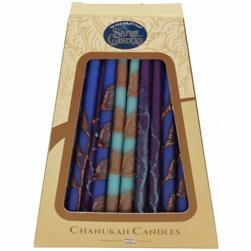 Safed Handcrafted Hanukkah Candles - Aqua Premium