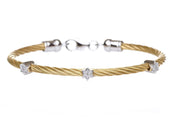 Alef Bet Bracelets Gold Diamond Star of David Stacking Cable Bracelets
