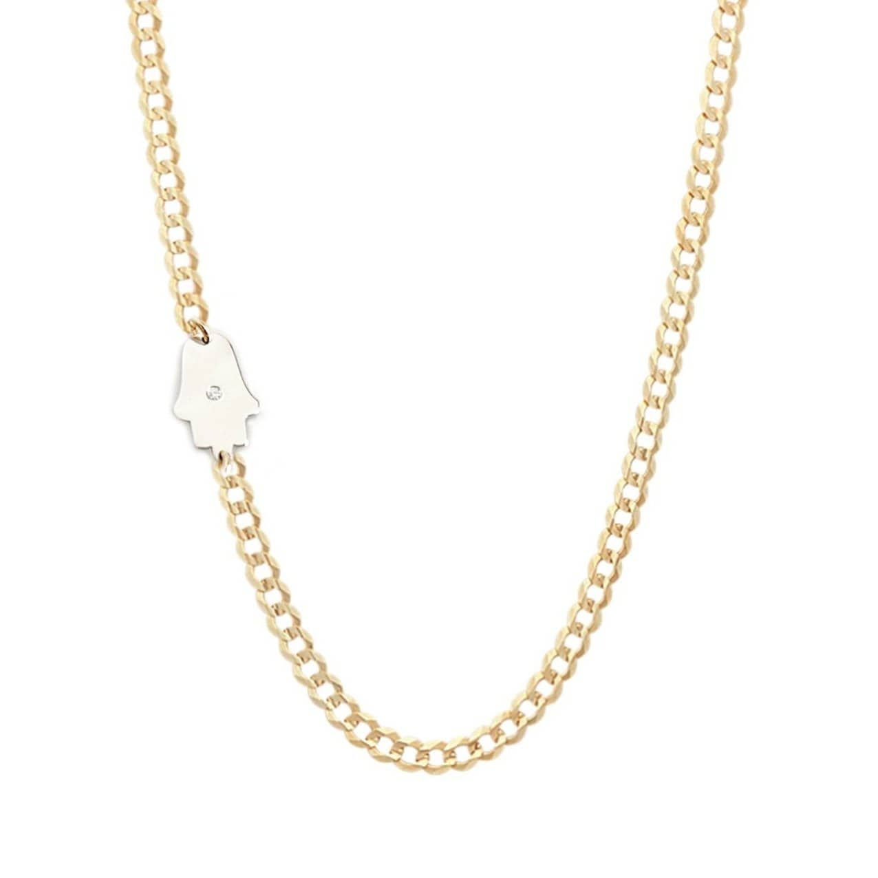 ModernTribe Milena Hamsa Diamond Necklace