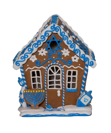 Kurt S. Adler, Inc. - Gingerbread LED Hanukkah House Table Piece - ModernTribe