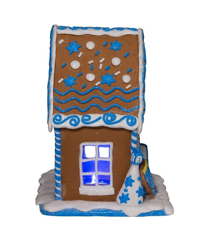 Kurt S. Adler, Inc. - Gingerbread LED Hanukkah House Table Piece - ModernTribe