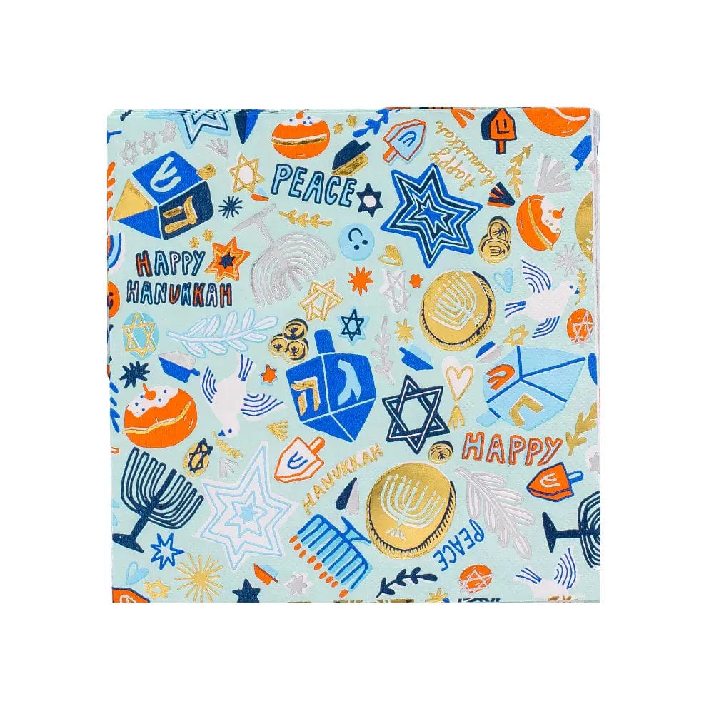 Jollity Napkins Blue Festival of Lights Large Napkins - Set of 16