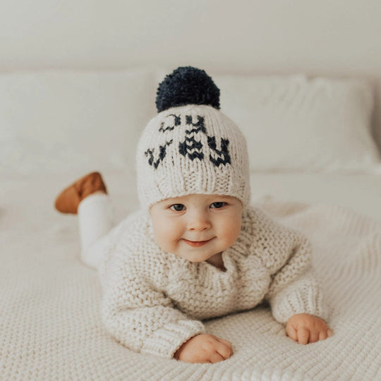 Oy Vey Hand Knit Beanie Hat - Babies and Kids