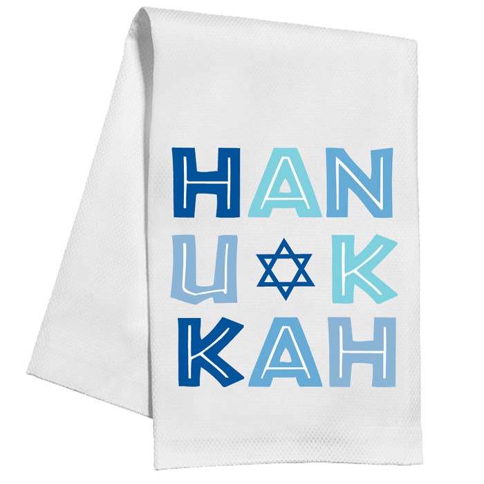 RosanneBeck Collections Tea Towels Hanukkah Star of David Kitchen Towel