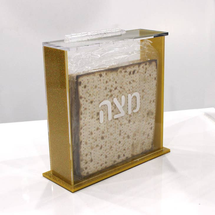 Waterdale Collection - Lucite Matzah Box - Gold - ModernTribe