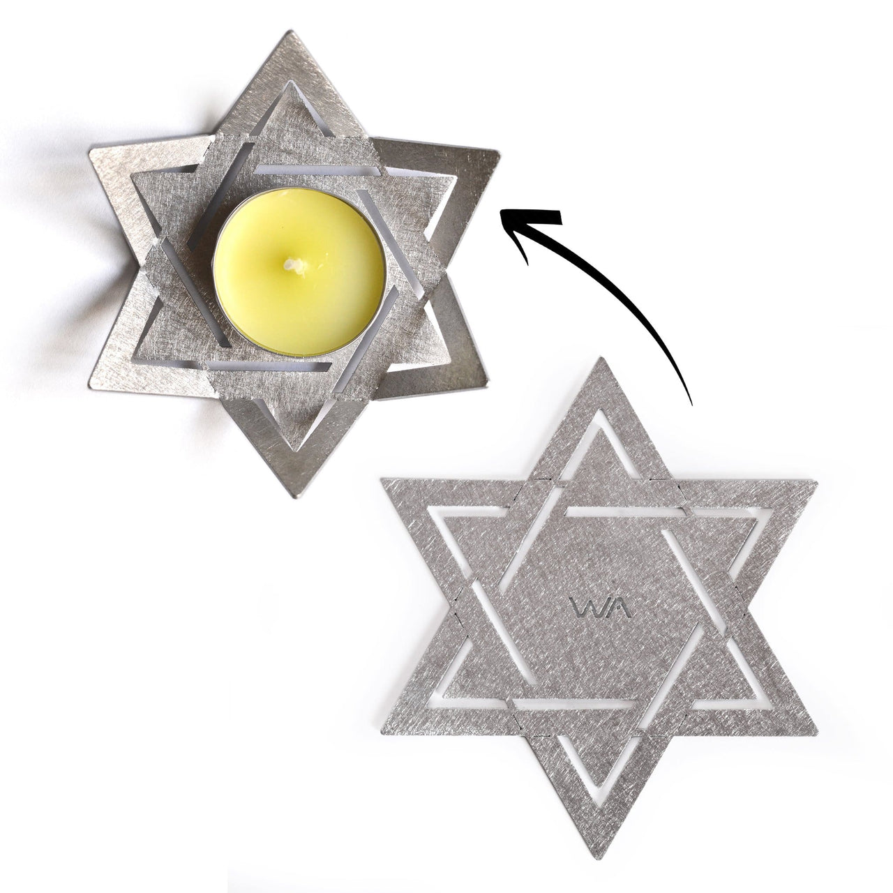 Studio Wallaby - Davidush Shabbat Candlesticks Set by Studio Wallaby - Aluminum - ModernTribe