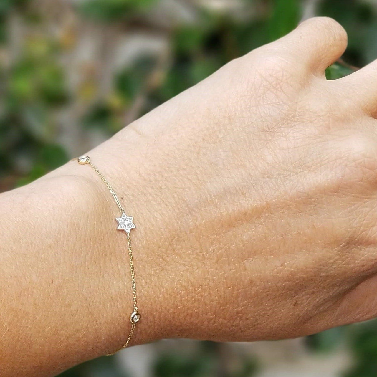 Alef Bet - Star of David Bracelet with Diamonds - 14k Yellow, Rose or White Gold - ModernTribe