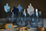 The KitCut Decorations Dreidel Glass Decoration, Assorted Colors - Set of 10