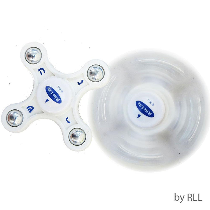 Rite Lite Toy White Dreidel Fidget Spinner - Blue, Yellow or White