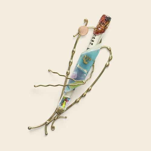 Gary Rosenthal - Large Brass Heart Wedding Mezuzah by Gary Rosenthal - ModernTribe