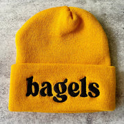 The Silver Spider Hats Bagels Knit Beanie - Yellow