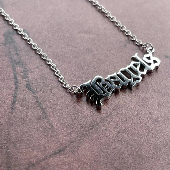 Bagels Word Necklace - Silver