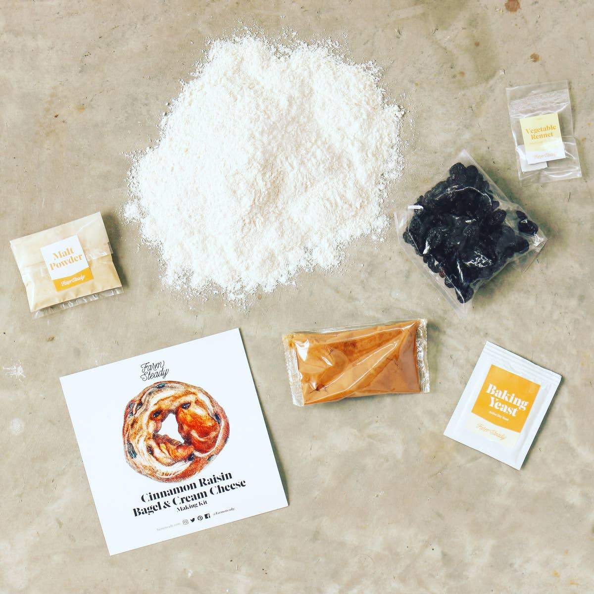 Farm Steady - Cinnamon Raisin Bagel and Cream Cheese Making Kit - ModernTribe
