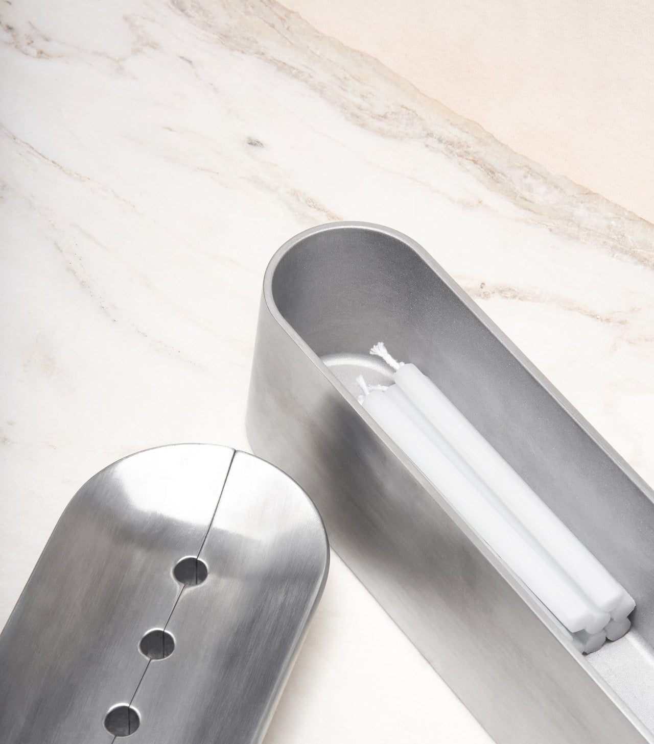 Via Maris - Block Menorah by Via Maris - Polished Aluminum - ModernTribe