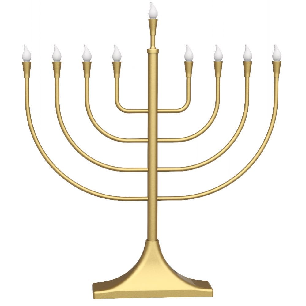 Aviv Judaica Menorahs Large Traditional Electric Menorah - Gold