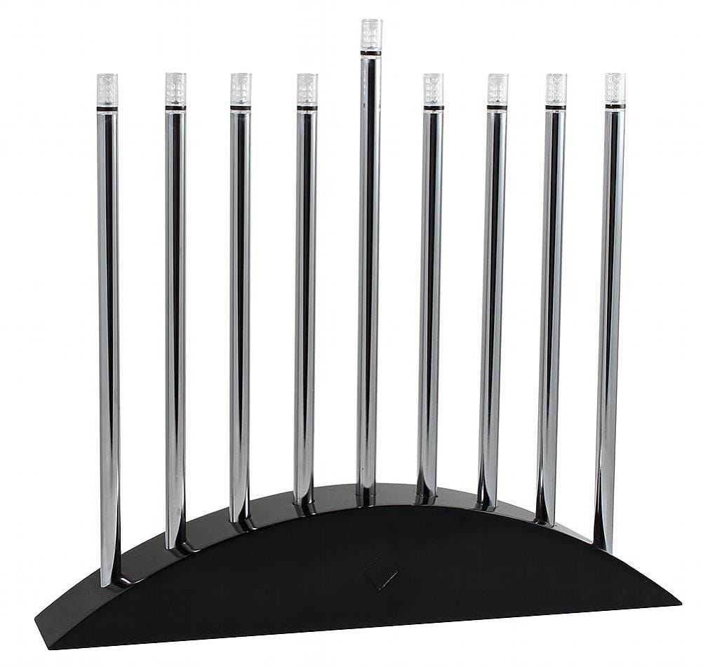 Aviv Judaica - Large LED Electric Menorah - New Classic Black & Silver Arch Style - ModernTribe