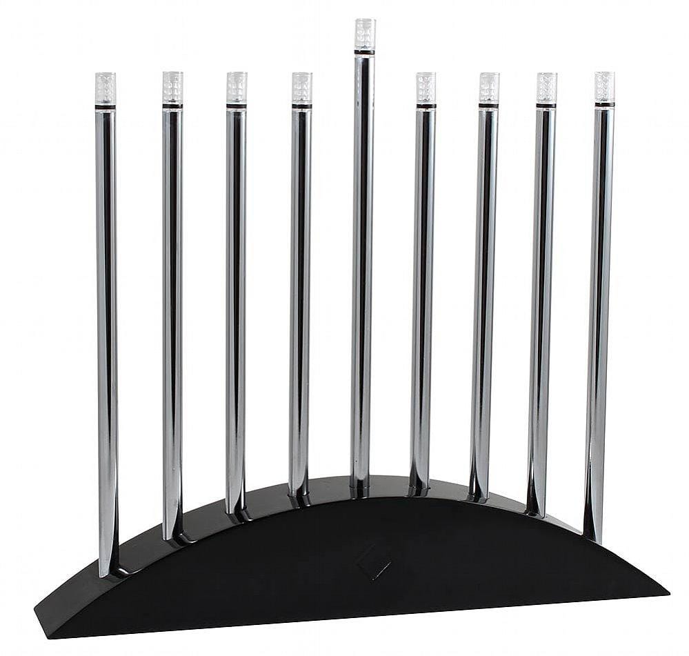 Aviv Judaica Menorahs Default Large LED Electric Menorah - New Classic Black & Silver Arch Style