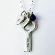 Emily Rosenfeld Necklaces Love Is The Key Ahava Necklace Personalized with English Initials