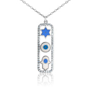 Alef Bet Necklaces Sterling Silver Trifecta Amulet Necklace - Sterling Silver or Rose Gold