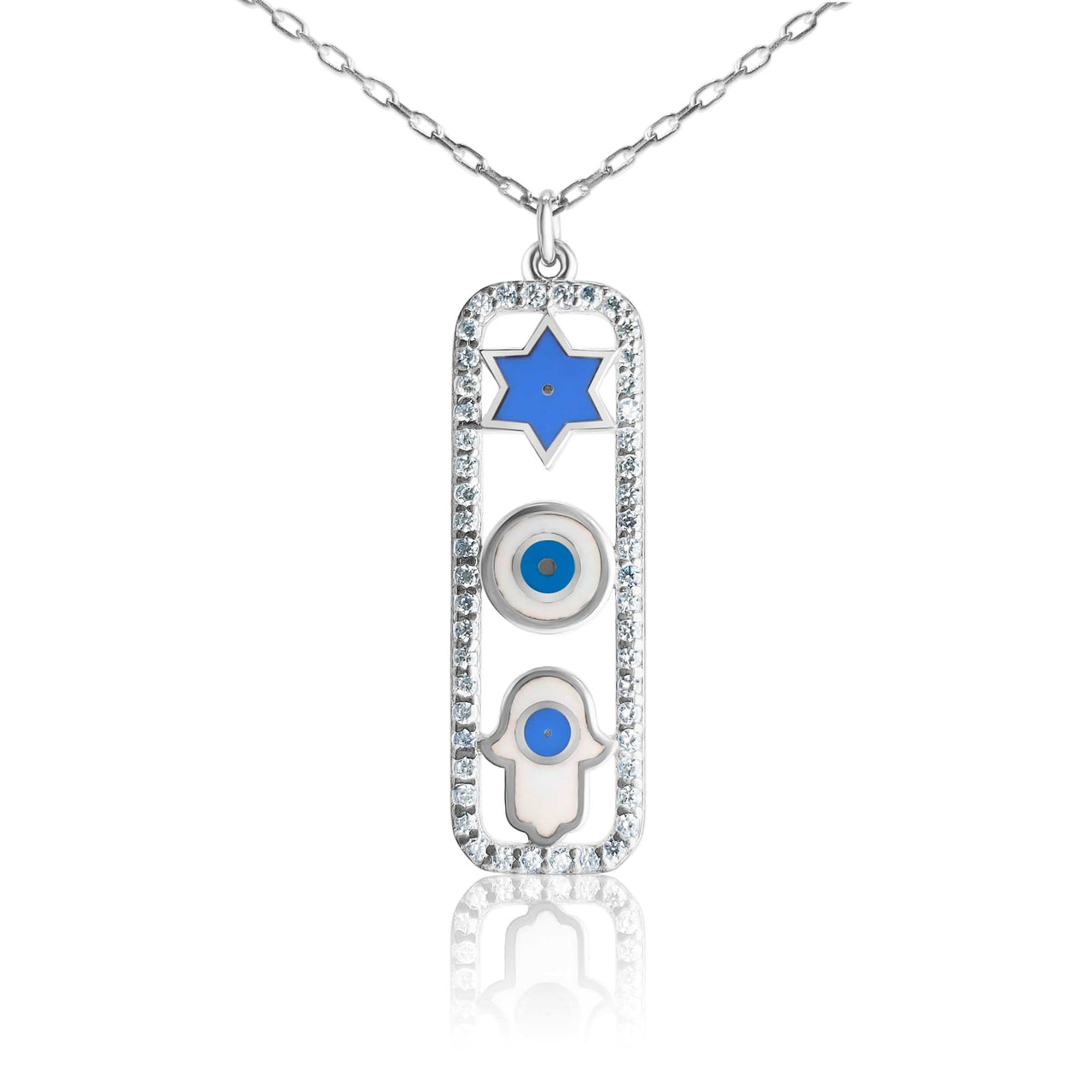 Alef Bet - Trifecta Amulet Necklace - Sterling Silver or Rose Gold - ModernTribe