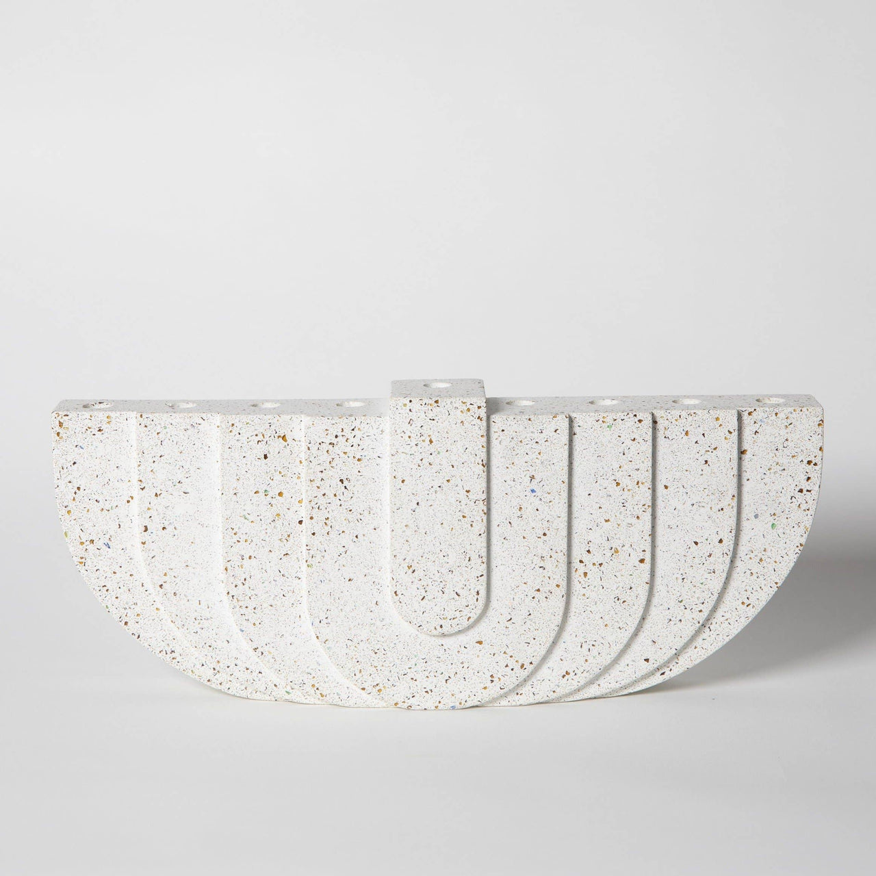 pretti.cool Menorahs Terrazzo Concrete Menorah - White