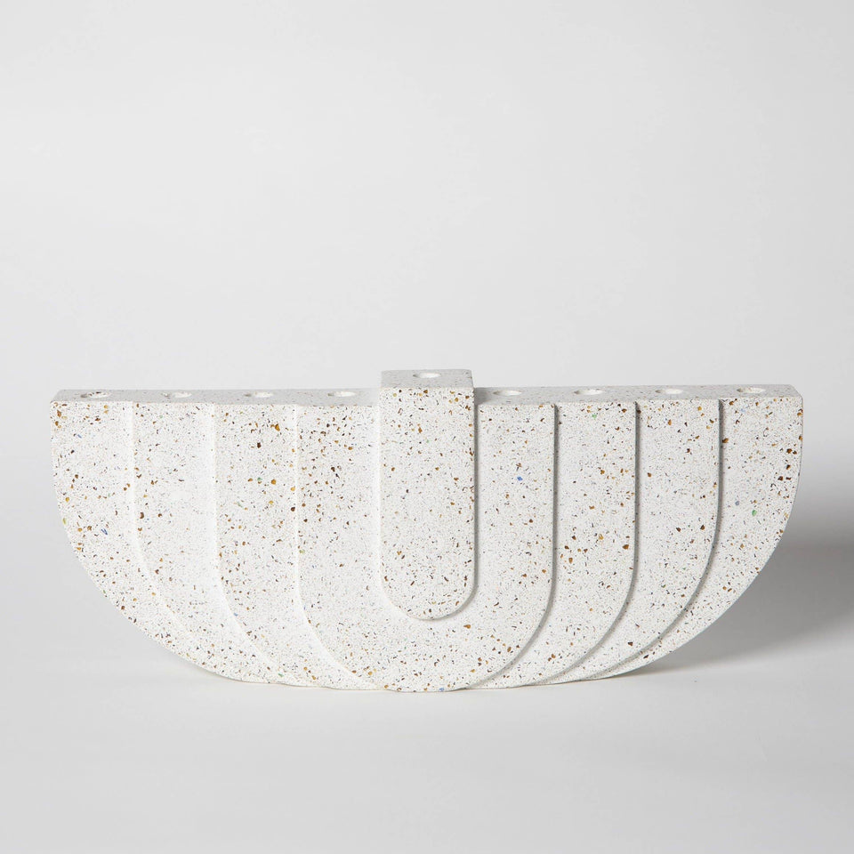pretti.cool - Terrazzo Concrete Menorah - White - ModernTribe