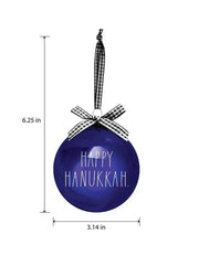 DesignStyles Home Ornaments Happy Hanukkah Glass Ornaments - 4 Pieces