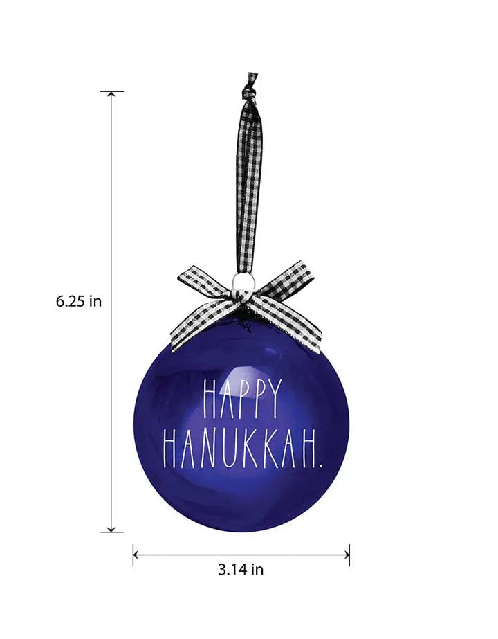 DesignStyles Home Ornaments Happy Hanukkah Glass Ornaments - 4 Pieces