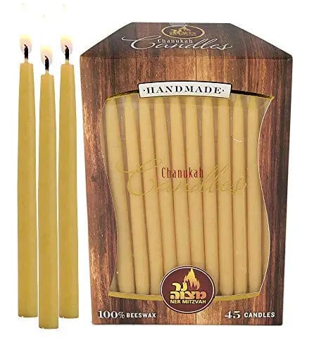 Ner Mitzvah - Yellow Handmade Natural Beeswax Hanukkah Candles - ModernTribe