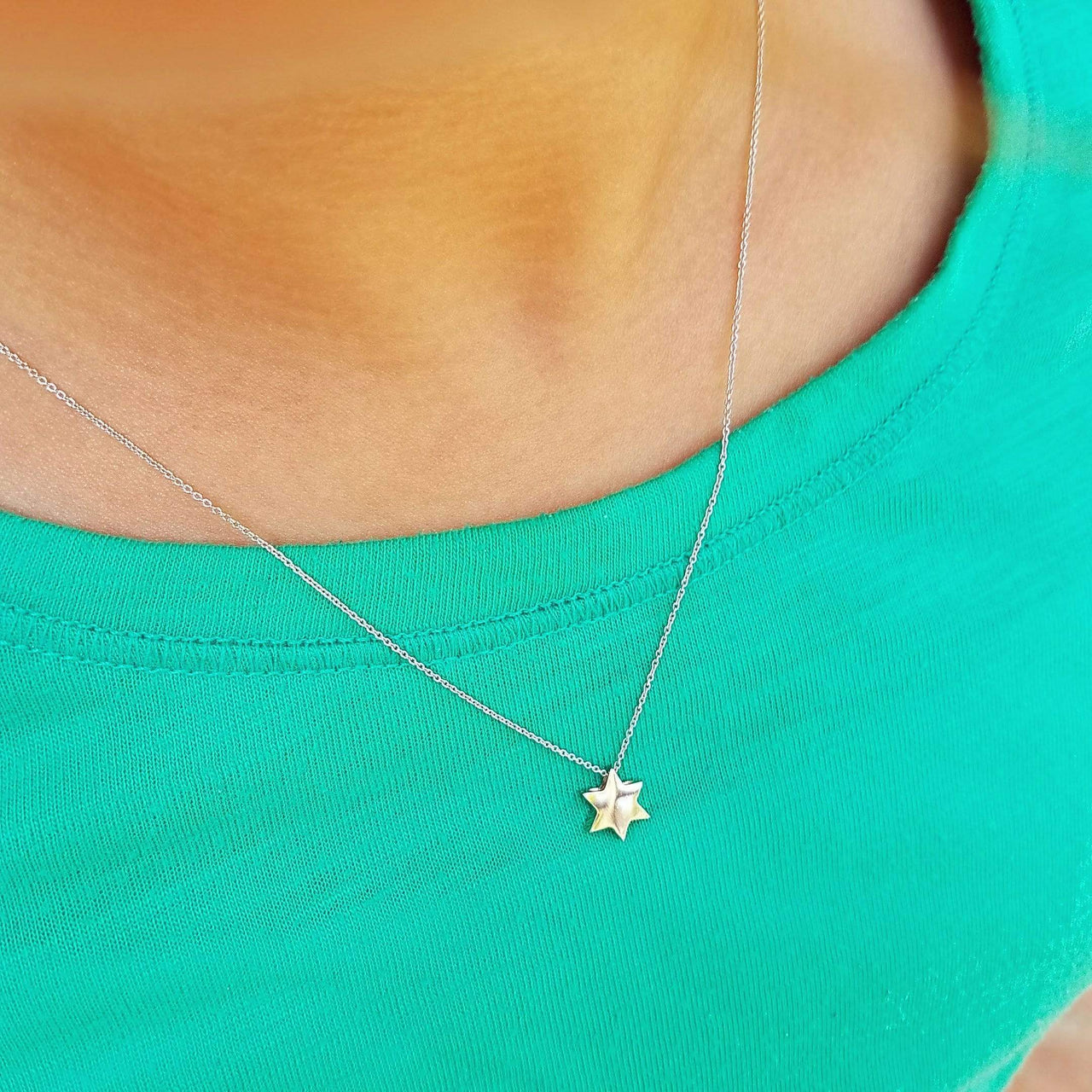Alef Bet - Timeless Gold Star of David Necklace - 14k Yellow, White or Rose Gold - ModernTribe