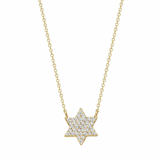 Dainty Diamond Star of David Necklace - 14k Yellow, White or Rose Gold