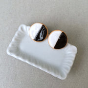 Sweet Stella Earrings Black and White Black & White Cookie Stud Earrings