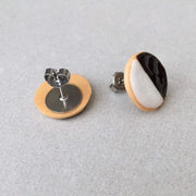 Sweet Stella Earrings Black and White Black & White Cookie Stud Earrings