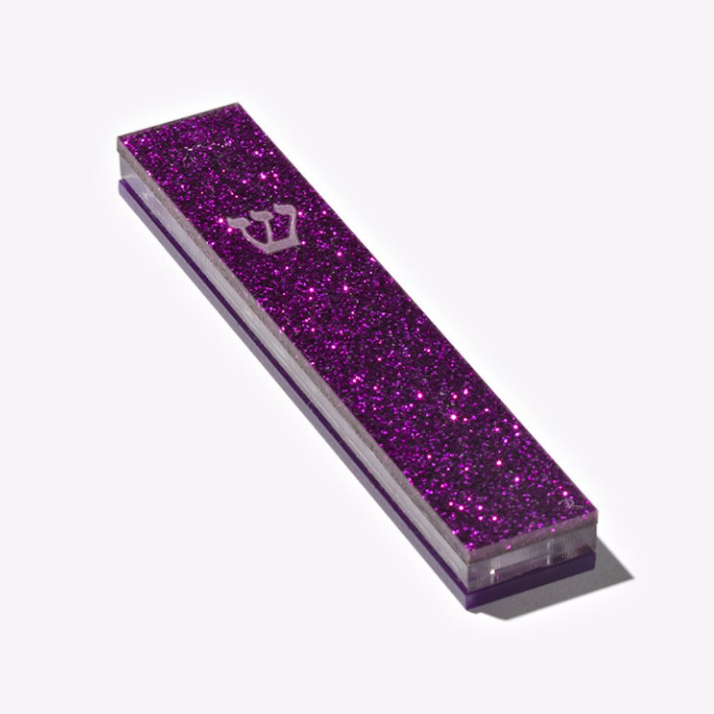 Impression Judaica Mezuzah Grape Lollipop "Design A" Acrylic Glitter Mezuzah - (Choice of Colors)