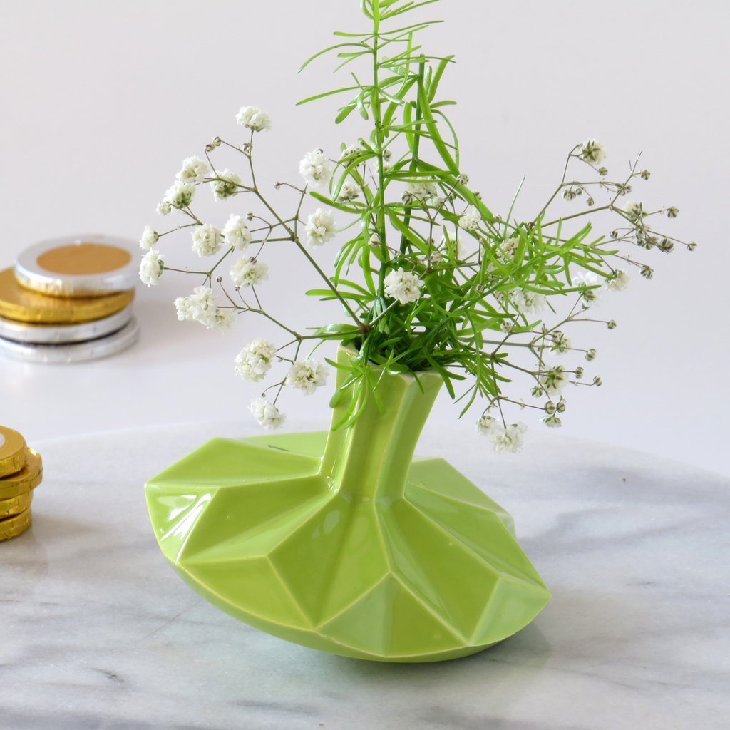 Studio Armadillo - Origami Dreidel Vase - Green - ModernTribe