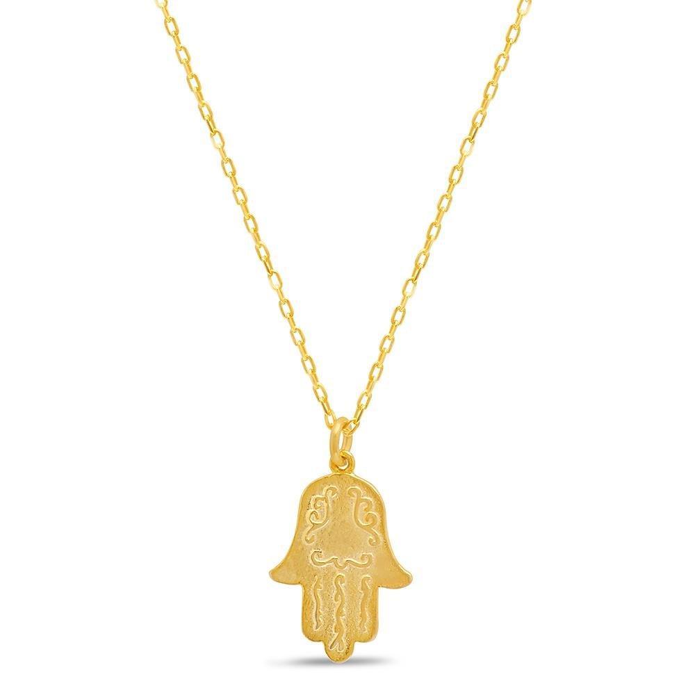Alef Bet - Gold Double - Sided Hamsa Necklace - ModernTribe
