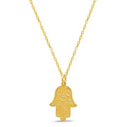 Alef Bet Necklaces Gold Gold Double-Sided Hamsa Necklace