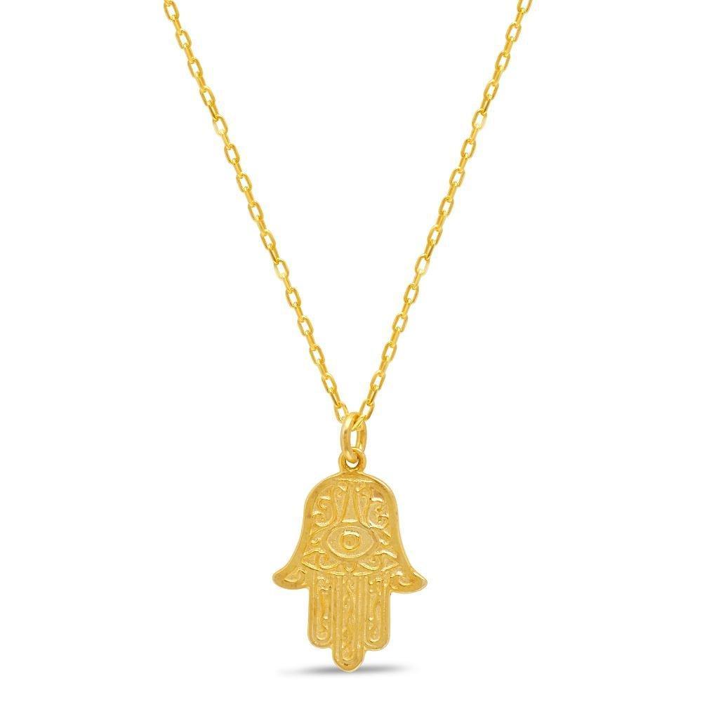 Alef Bet - Gold Double - Sided Hamsa Necklace - ModernTribe