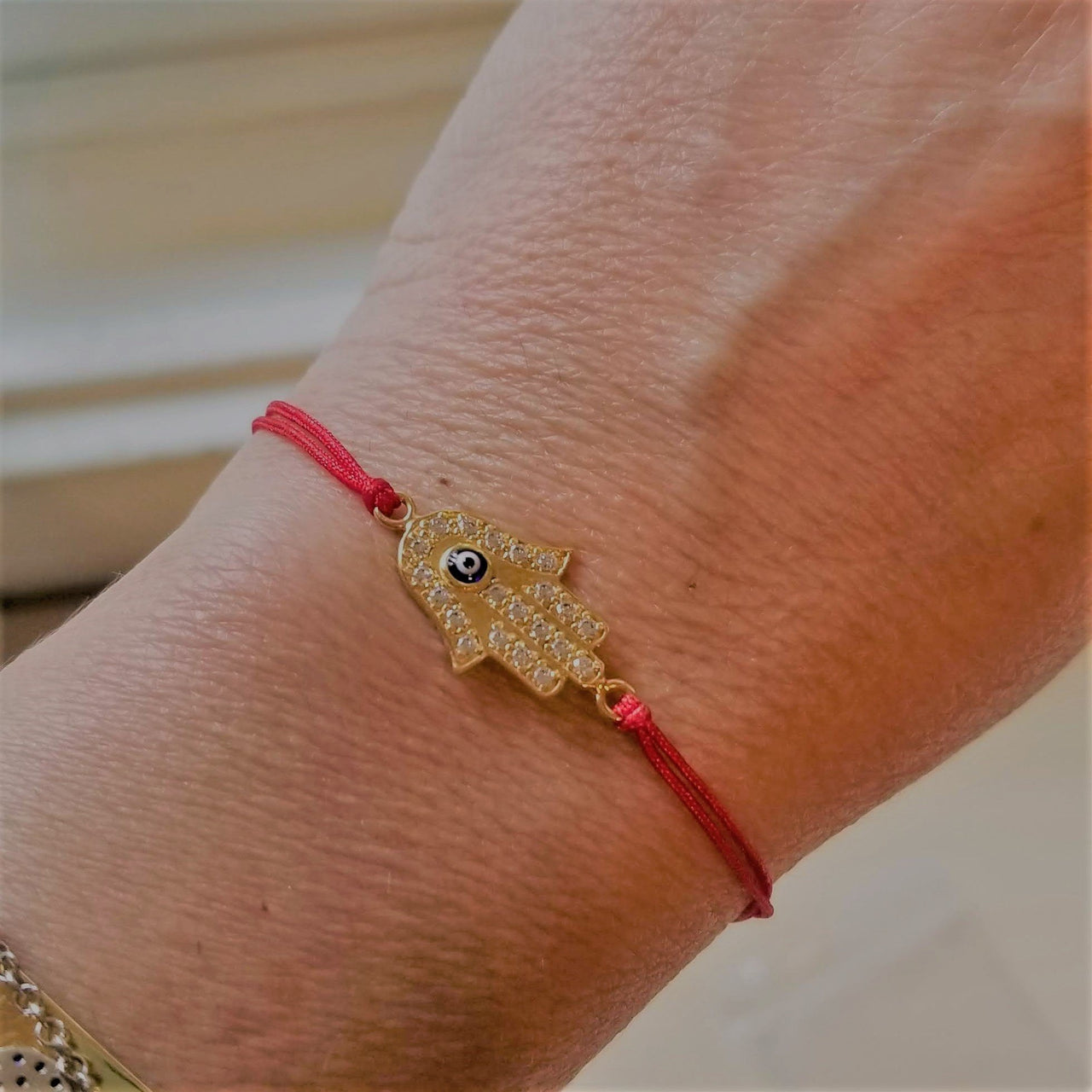 Alef Bet - Red String Hamsa Lucky Protection Bracelet - ModernTribe